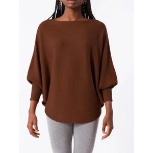 Kerisma Ryu Lin Batwing Knit Sweater Top Brown Cashmere Blend Small Medium